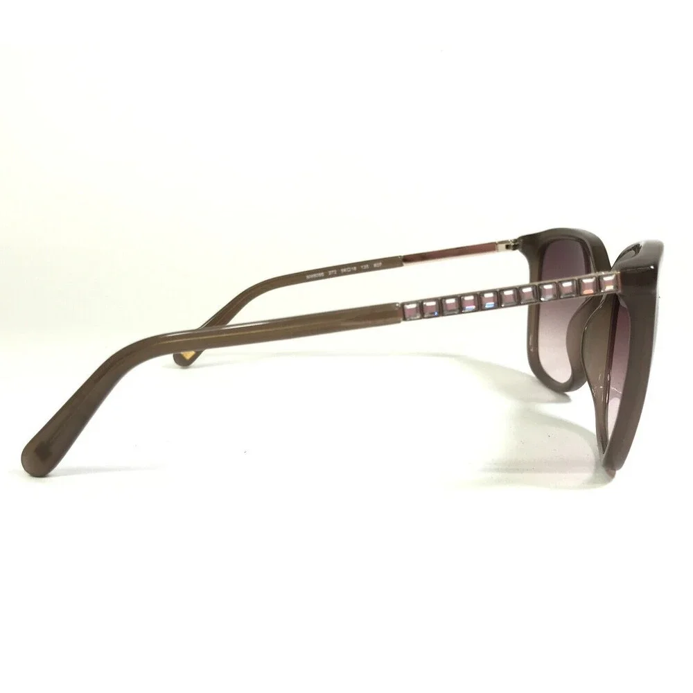 Nine West Sunglasses NW609S 272 Milky Taupe Brown Gold Frames with Purple Lenses